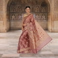 thumbnail image 2 of Chiniya Silk Upada Sari with Jaal work - Wine, 2 of 4