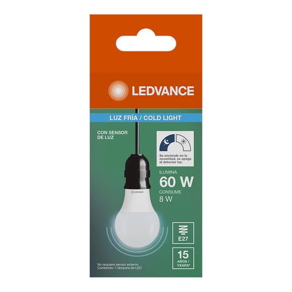 Foco LED Sensor de Luz 8W LF