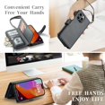 thumbnail image 5 of for iPhone 15 Pro Max Wallet Case with RFID Blocking, Case for iPhone 15 Pro Max with Card Holder for Women Men, Durable Kickstand Zipper Shockproof Case for iPhone 15 Pro Max, Black, 5 of 13
