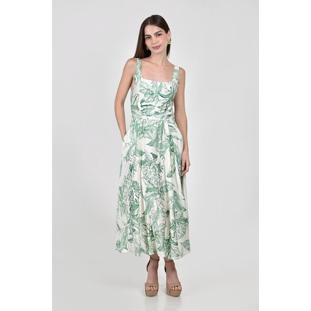 Vestido Estampado botanico Roman Fashion /Juvenil, 6232 (Verde) verde M