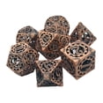 thumbnail image 3 of de dados Steampunk , 7 piezas poliédricas, dados  sólido , dados de RPG, paquete de 7 Cobre rojo CUTICAT dados huecos dados poliédricos, 3 of 8