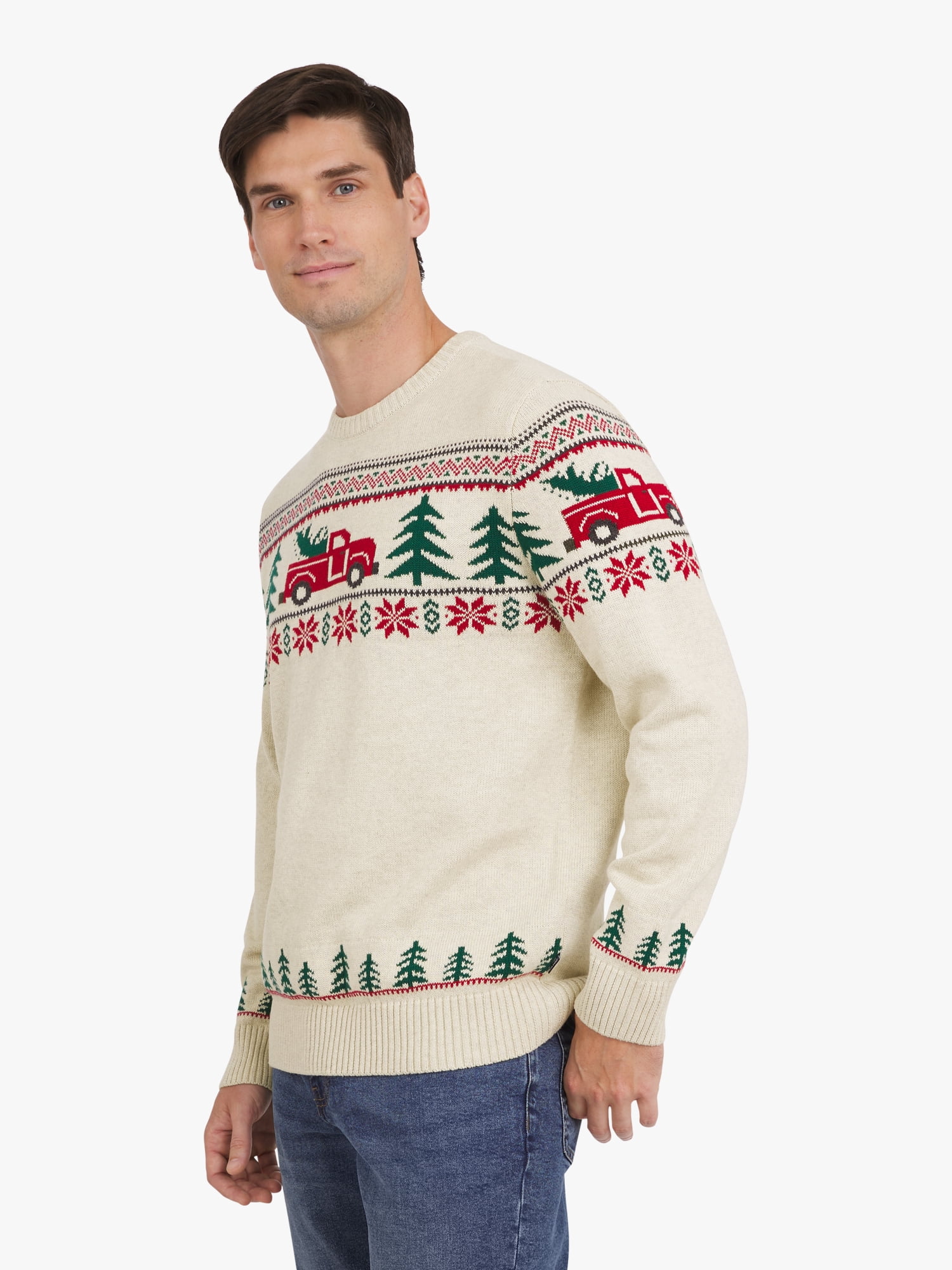 Chaps Men's & Big Men's Cotton Holiday Fairisle Crewneck Sweater, Sizes S-3XL