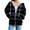 Black, variant on QQAMB Hoodies for Women Plus Size Zip up Drawstring Solid Long Sleeve Hoodies Sweatshirts Loose Casual Fall Winter Coat Jacket with Pocket Light Blue L