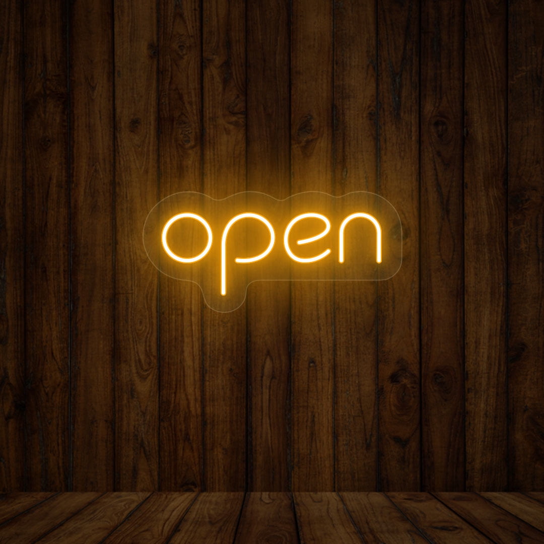 Open Single Color Sign (Iceblue, 14"(W)x6.5"(H))