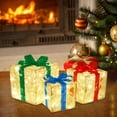 thumbnail image 6 of CoreLiving Light Up Christmas Boxes Outdoor, Pre-lit LED Wrapped Gift Boxes Decorations, White Lace Lighted Present Boxes Fake Presents for Home Indoor, Party and Lawn Christmas Decor, 6 of 8