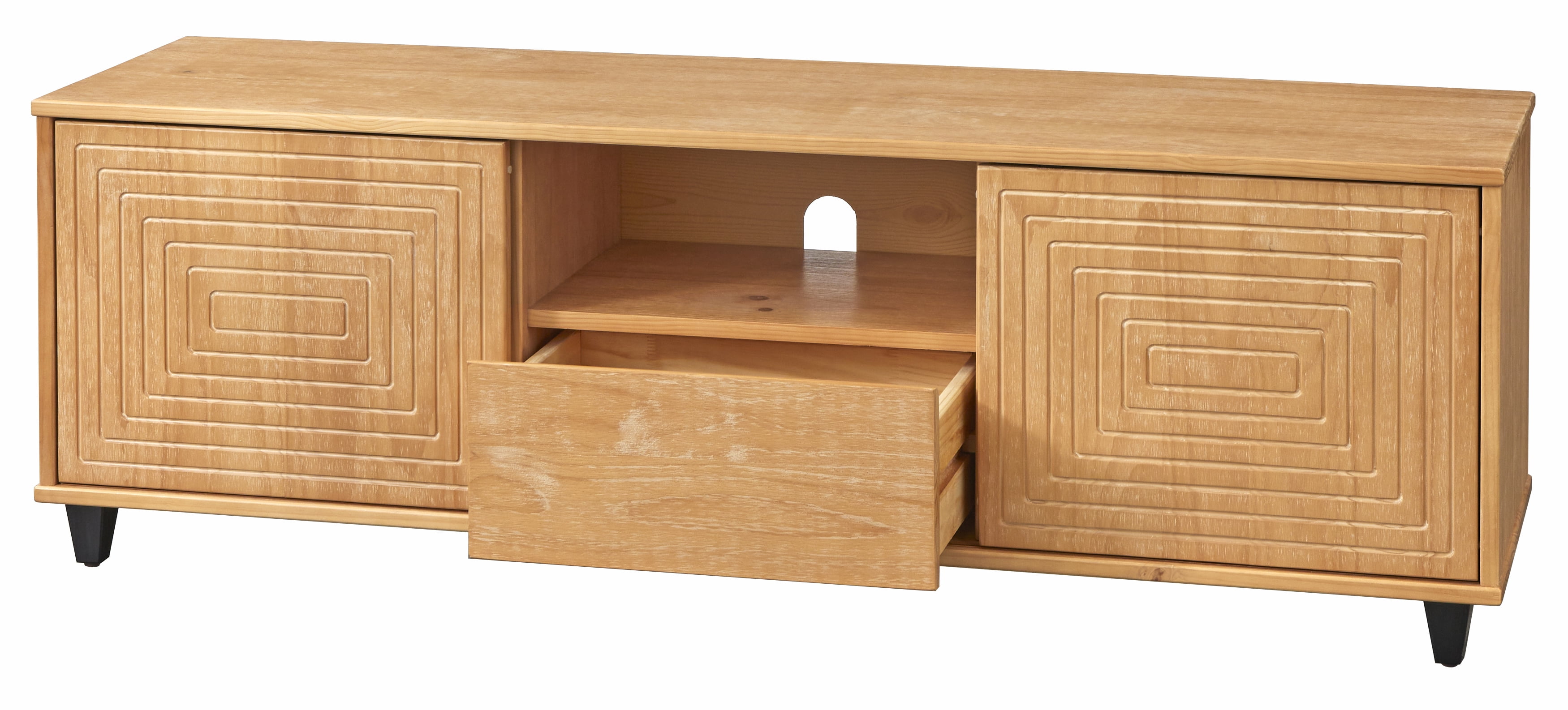 TMS Adelle TV Stand, Accomodates TV's up to 65", Natural Pine
