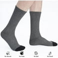 thumbnail image 6 of Lanola Mens 100% Cotton Cushioned Crew Socks, Athletic Performance Moisture Wicking Work socks（Grey）, 6 of 7