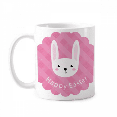 

Happy Easter Festival Bunny Pattern Mug Pottery Cerac Coffee Porcelain Cup Tableware