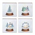 thumbnail image 1 of Melrose International 76538DS 8 in. MDF Signe de Globe de Neige - Blanc & Brun&44; Ensemble de 4, 1 of 1