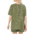 thumbnail image 3 of Simua Pajamas Short Sleeve Two Piece Sleepwear for Women, Women's Summer Casual Print Round Neck Tops Pockets with Shorts Loose Loungewear Pjs Set, Size S-XXL, 3 of 6