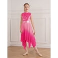 thumbnail image 5 of YiZYiF Girls Lyrical Praise Dance Dress Sparky Sequins Sleeveless Liturgical Worship Tunic Overlay Hot Pink 12, 5 of 7