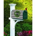 thumbnail image 2 of Welcome Box Magnetic Mailbox Cover - Green Wreath Black and White Buffalo Plaid Mailbox Covers Standard Size 21x18inch Polyester Mailbox Wraps Cover for Home Garden Outdoor Decoration, 2 of 6