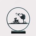 thumbnail image 1 of Benzara BM240333 Lampe de Table Ronde 61.75 Po avec Accent LED, Noir, 1 of 5