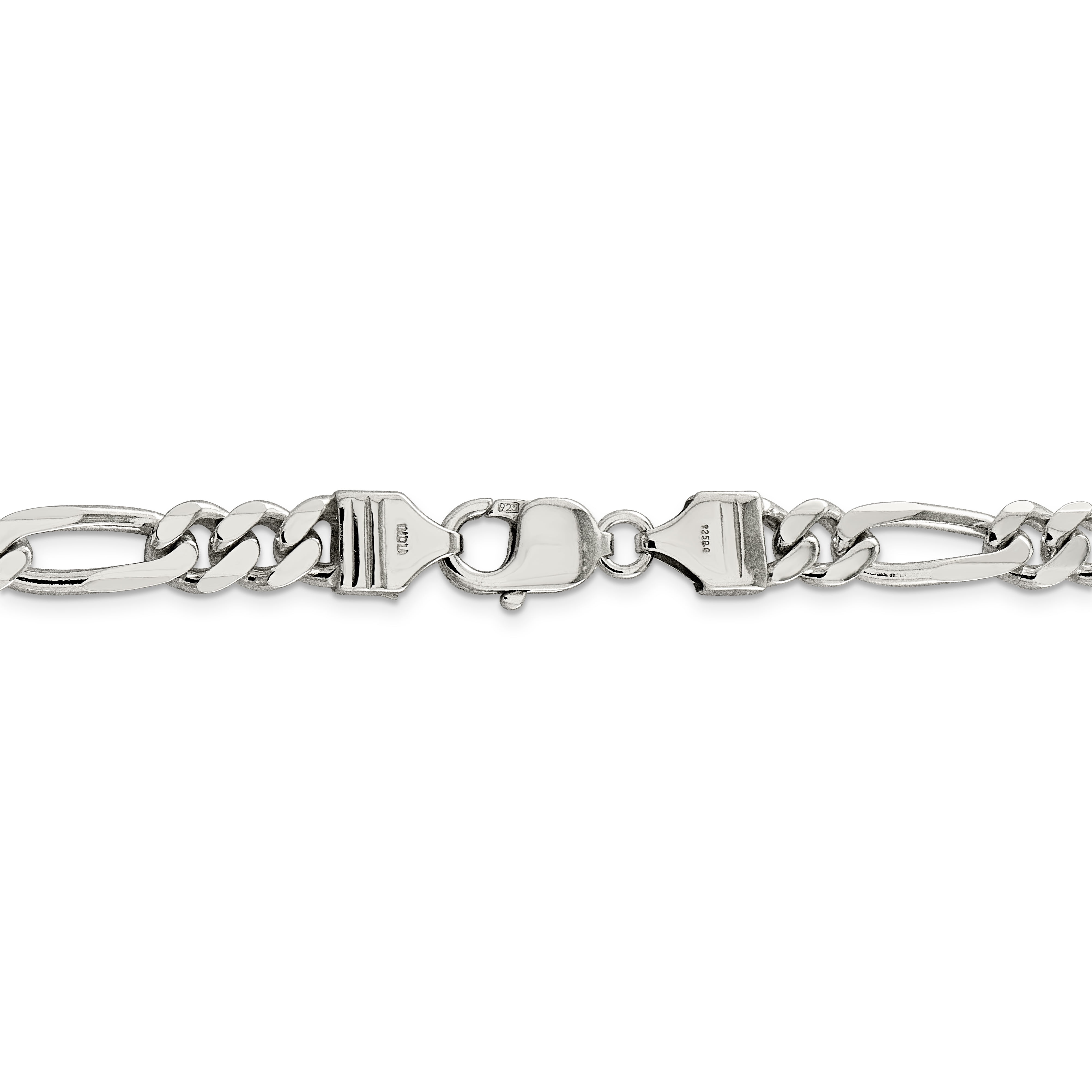 JAXXON 8mm Figaro Silver Bracelet | 8