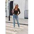 thumbnail image 4 of Zeagoo Womens Tops Long Sleeve Shirt Casual V-Neck Rib Knit Pullover Tee Basic Solid Trendy Fall Going Out Tops Underscrub Casual Outfits, 4 of 7