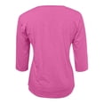 thumbnail image 3 of XIYON Blouses For Women Fashion Solid Color 3/4 Sleeve Blouse V Neck Casual Loose Top Lightweight Beach Vacation Clothes, 3 of 3