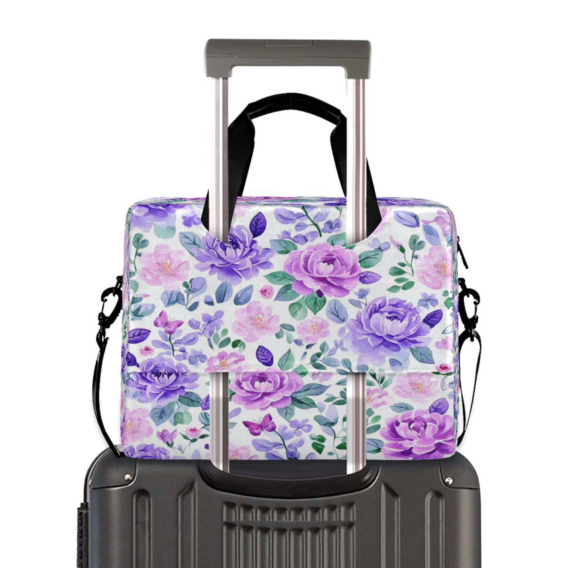 16" Laptop Tote Bag Laptop Sleeve Case Computer Briefcase for Work & Travel Watercolor Floral Pattern