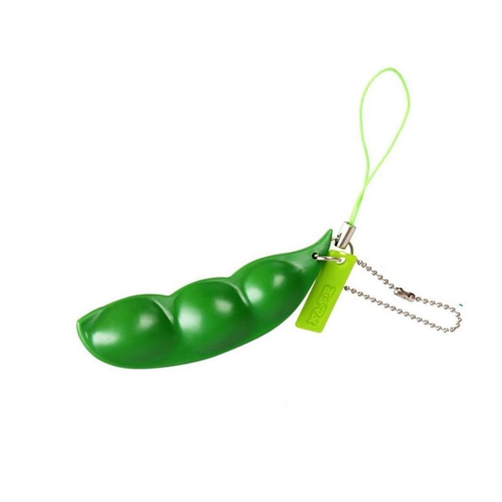 Pea Popper Stress Relief Anti-Anxiety Toy Autism ADHD Keyring Squeeze Bean 1x 