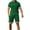 Green, variant on Cmfcve Men's Summer Short Sets Lapel Breathable Top Sets Drawstring Short Sleeve Gym Sets with Pocket