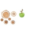 thumbnail image 1 of Juego de adornos decorativos de ratán tejido para pared, estatua de fruta artificial, escultura de cerámica de líneas suaves, ideal para sala de estar, 1 of 8