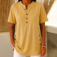 thumbnail image 4 of Linen Tops Women Summer Linen Tops Gauze Shirts Solid Color Work Blouses Boho Tops For Women Lightweight Linen Blouses For Women Womens Gauze Tops Cotton Linen Shirts For Women, 4 of 4
