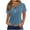 Blue, variant on JIUKE Tops for Women Lace Crochet Cap Sleeve Tunic Tops Button V Neck Dressy Casual Blouses