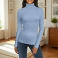 thumbnail image 2 of Chandail à Col Roulé pour Femme Chandail Tricoté pour Femme à Manches Longues Court Chandail Ajusté en Tricot Chandail d'Hiver, Chandail à Col Roulé pour Femme TP, 2 of 7