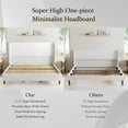 thumbnail image 6 of Merluxy King Bed Frame with 51.2" Wingback Headboard,Linen Upholstered,No Box Spring Needed,White, 6 of 9