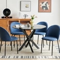 thumbnail image 3 of Lecut Round Dining Table for 4, Mid Century Modern 42" Round Dining Room Table with MDF Tabletop & Cross Metal Legs, Round Coffee Table for Kitchen, Office, Small Spaces, 3 of 6