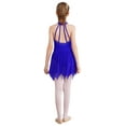 thumbnail image 4 of YONGHS Girls Sleeveless Shiny Rhinestone Gymnastic Leotard Ballet Dance Figure Ice Skating Dress Royal Blue 14, 4 of 7