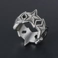 thumbnail image 3 of Mens Titanium Star Ring Polished Band Five Point Design, 3 of 6