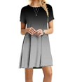 thumbnail image 2 of Ersazi Robes pour Femmes 2023 Mode Féminine Chandail à Col Rond avec Manches Courtes Imprimées Robe Décontractée Ample Longueur Genou en Liquidation Bleu G, 2 of 3