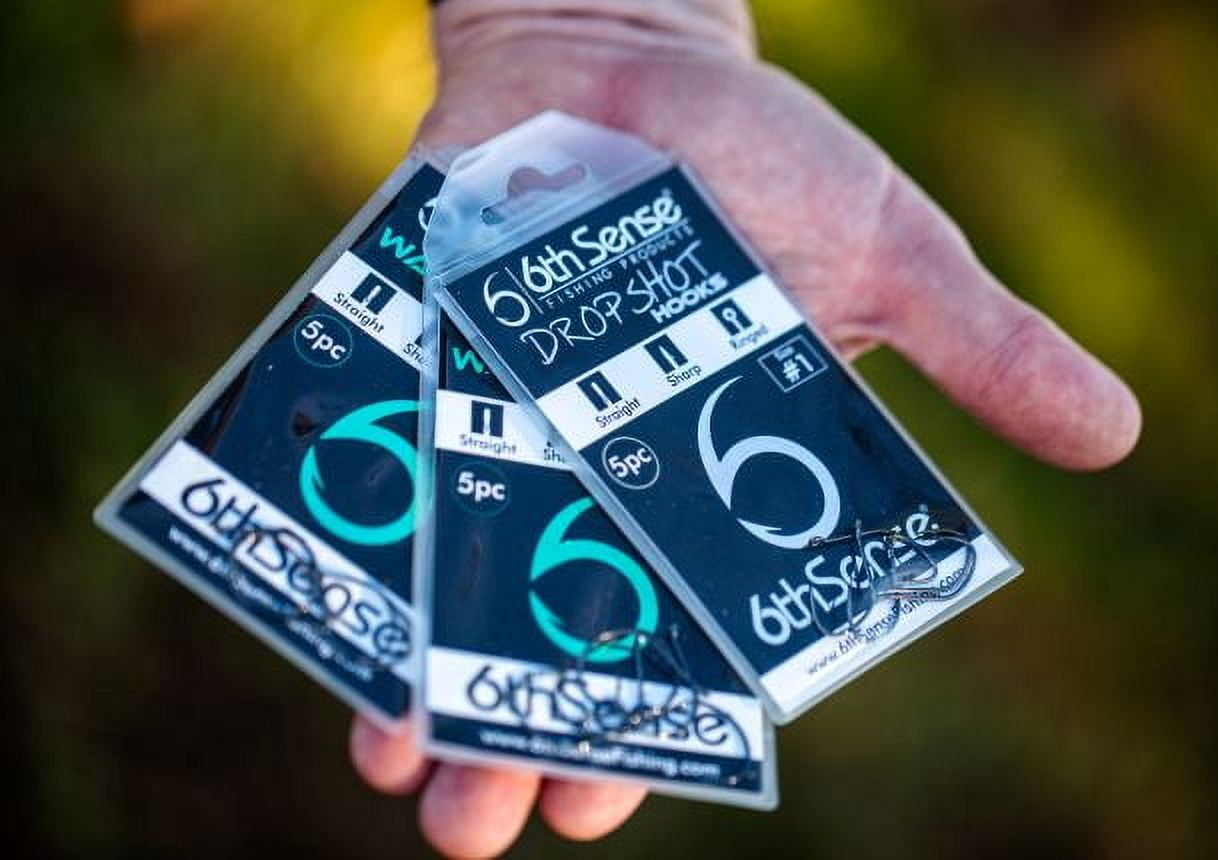 (2 pack) 6th Sense Fishing Drop Shot Hooks - #1 (5 Pk) Fishing Hooks