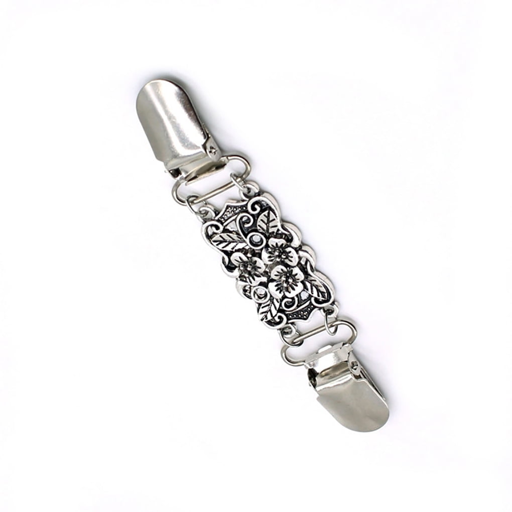 TureClos Women Scarf Clip with Rhinestones Electroplating Alloy Clips  Carving Shawl Pin Brooches