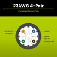 thumbnail image 4 of Cable Ethernet TRUE CABLE Cat6A Riser, 1000 pies, naranja, 23 AWG, 4 of 7