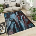 thumbnail image 2 of Abstract Black and White Marble Area Rugs, European Graffiti Fluid Art Living Room Carpet, Entrance Carpet Soft Feel Easy to Clean Apply to Bedroom Kitchen Dining Room 5x8ft, 2 of 6