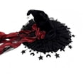 thumbnail image 2 of Gsakboxl Lace Witch Hat Curved Pointed Top Large Bow Decoration Gothic Party Headwear for Holiday Gift Choice Fun Photo Prop, 2 of 4