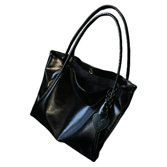 FENOHREFE Large Capacity Shopping Bag for Women Girl Fashion Shoulder Bags Leather Handbag Solid Color Bag