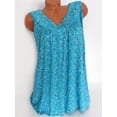 thumbnail image 2 of Camiseta sin mangas con cuello en V sin mangas, chaleco holgado para mujer, camiseta de verano, azul claro, M Kearding AP001998-14, 2 of 5