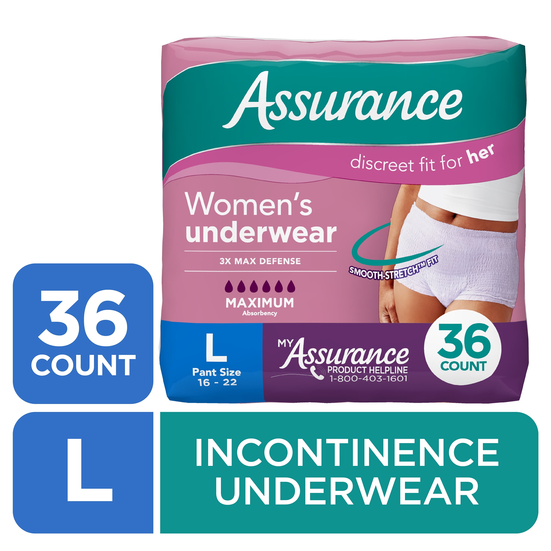 2 pack Assurance Womens Incontinence and Postpartum Underw