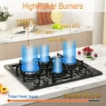thumbnail image 5 of 24 Inch Black Gas Cooktop - Built-in Dual Fuel Natural Gas & Propane Stove - 4 Burner Convertible Cooktop with Thermocouple Protection, 5 of 7