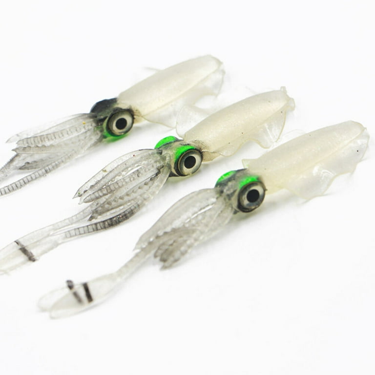 Etereauty 3pcs Fishing Lures Squid Baits Baits Thin Fin Octopus Fishing  Lures Artificial Baits Fishing Tackles 