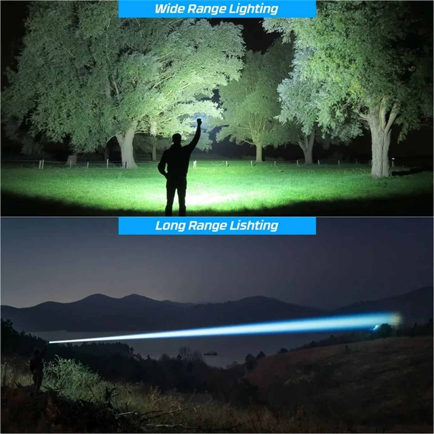 Rechargeable Flashlights High Lumens,900,000 Lumens Super Bright Led Flashlight with 5 Modes,Waterproof Powerful Flashlight, 12 Hours Runtime for Home,Camping,Walking(2 Pack)