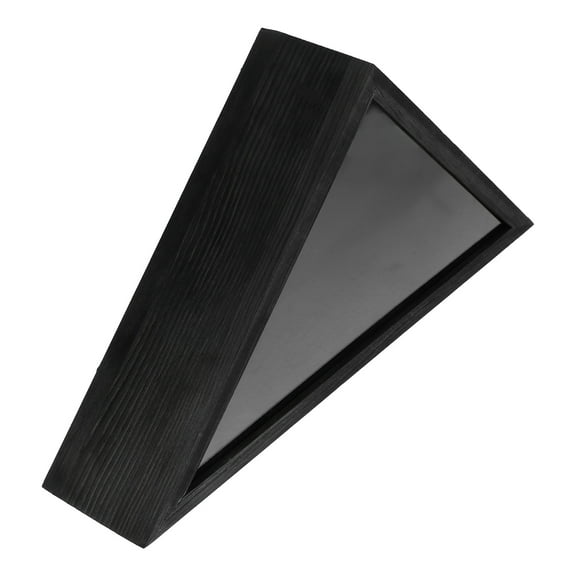 MIPCASE Triangle Flag Display Case for American Flag Wooden Container with Glass Window for Veterans Burial or Commemoration (Black)
