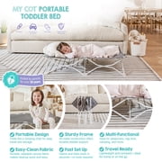 Regalo My Cot Portable Toddler Bed, Lightweight Foldable Travel Bed for Kids, Gray/White Legs