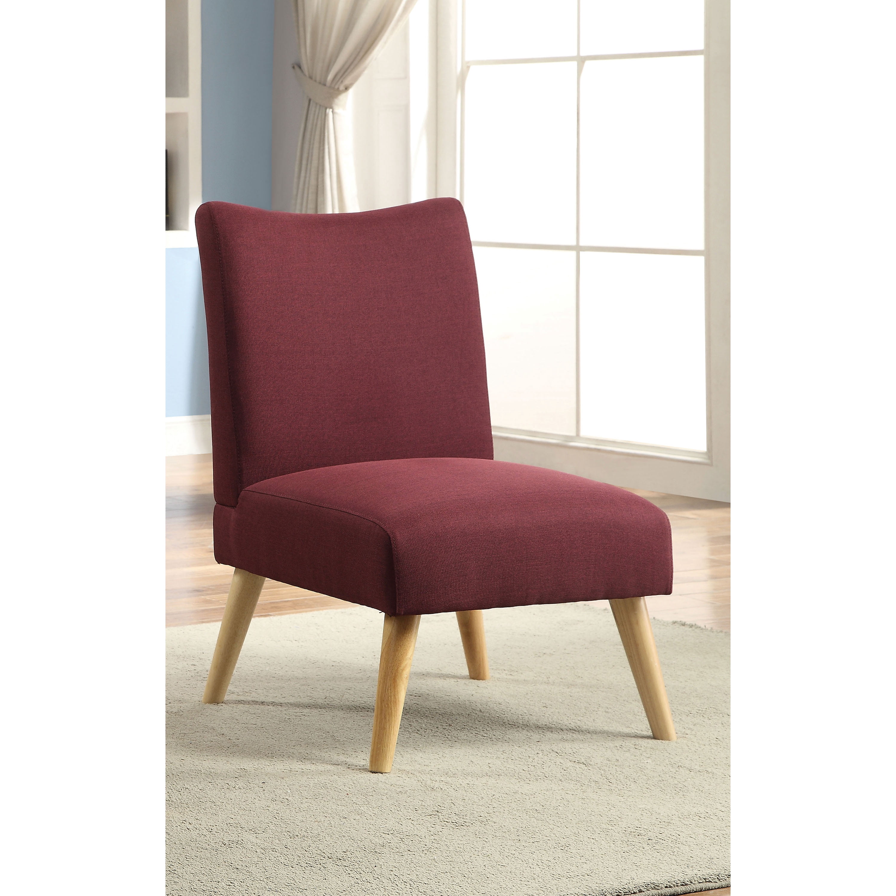 Furniture of America Mid-Century Fabric Millane Accent Chair, Purple