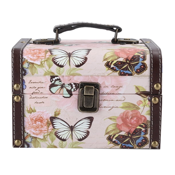 Caja organizadora de joyería, estuche portátil de madera de PU para exhibición de joyas, estuche de almacenamiento para collar y pendientes 2202C