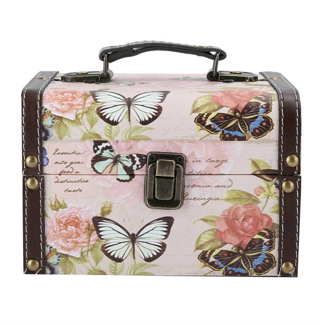 Caja organizadora de joyería, estuche portátil de madera de PU para exhibición de joyas, estuche de almacenamiento para collar y pendientes 2202C