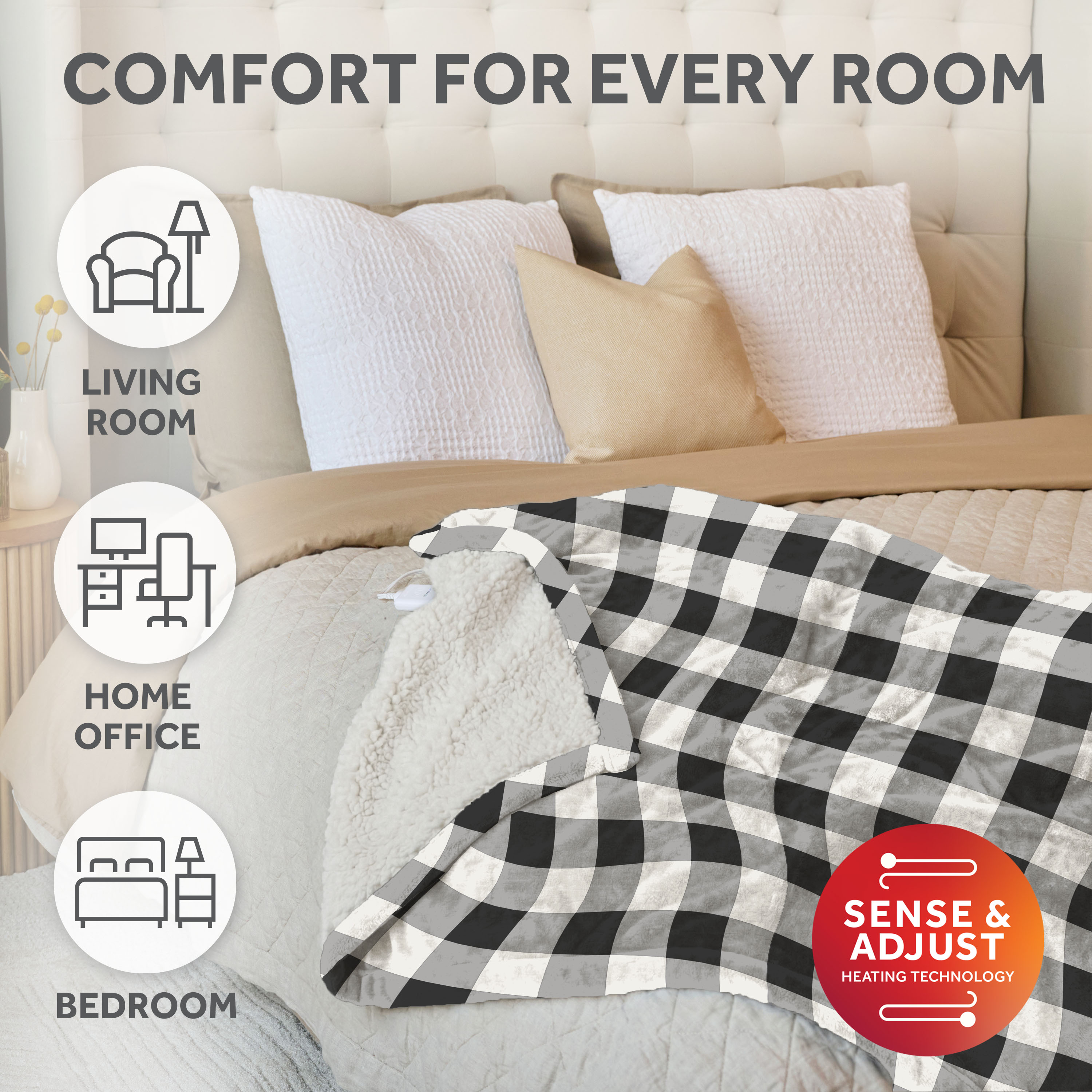 Sunbeam Heated Microplush Throw Blanket, 50x70 Inch photo 6