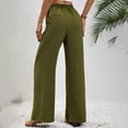 thumbnail image 2 of Womens Summer Loose Beach Yoga Pants Lacing Elastic Waist Wide Leg Palazzo Trousers Baggy Lounge Athletic Pants with Pockets, 2 of 7